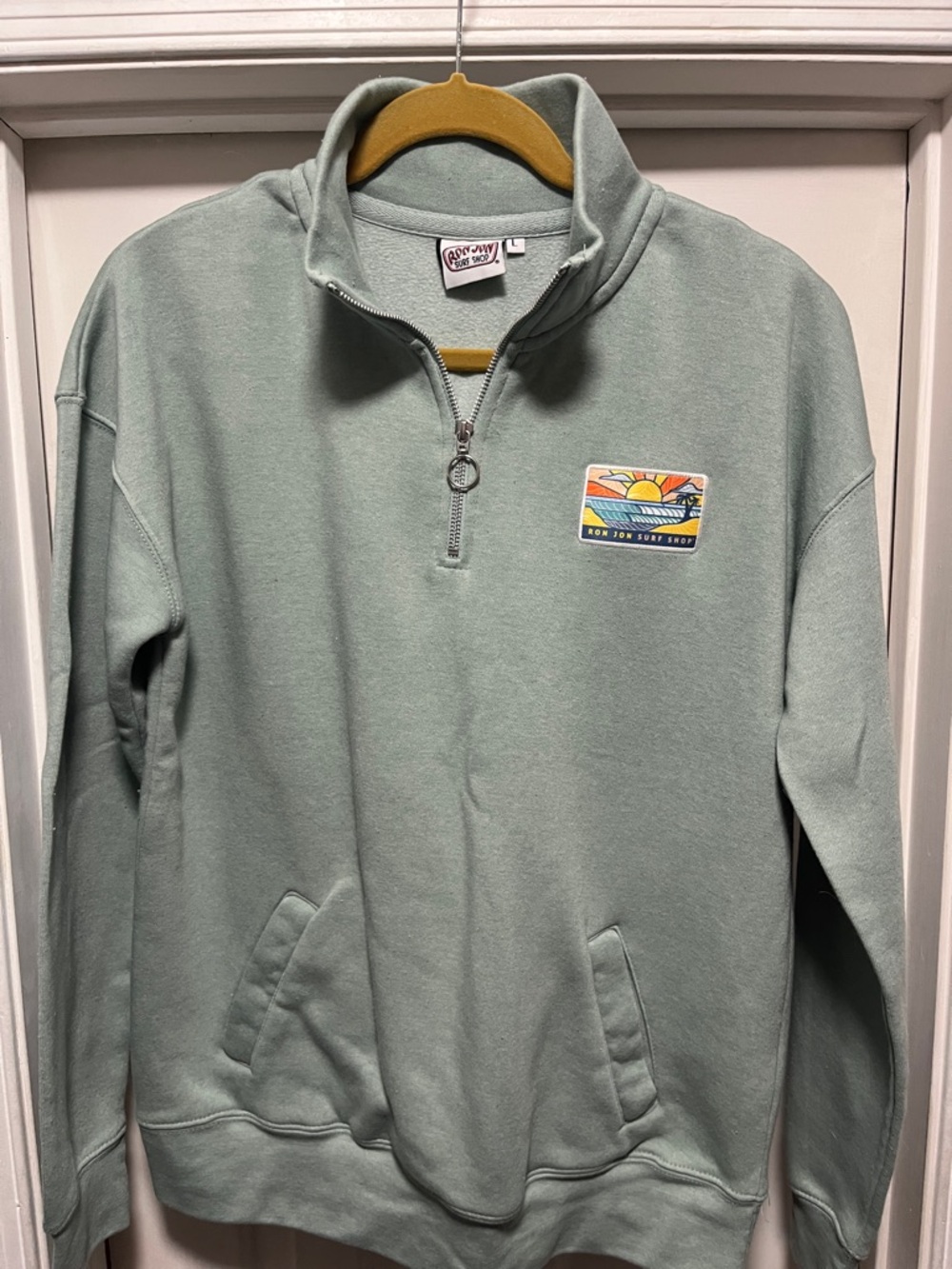 Ron Jon Sage Green Quarter-Zip Pullover